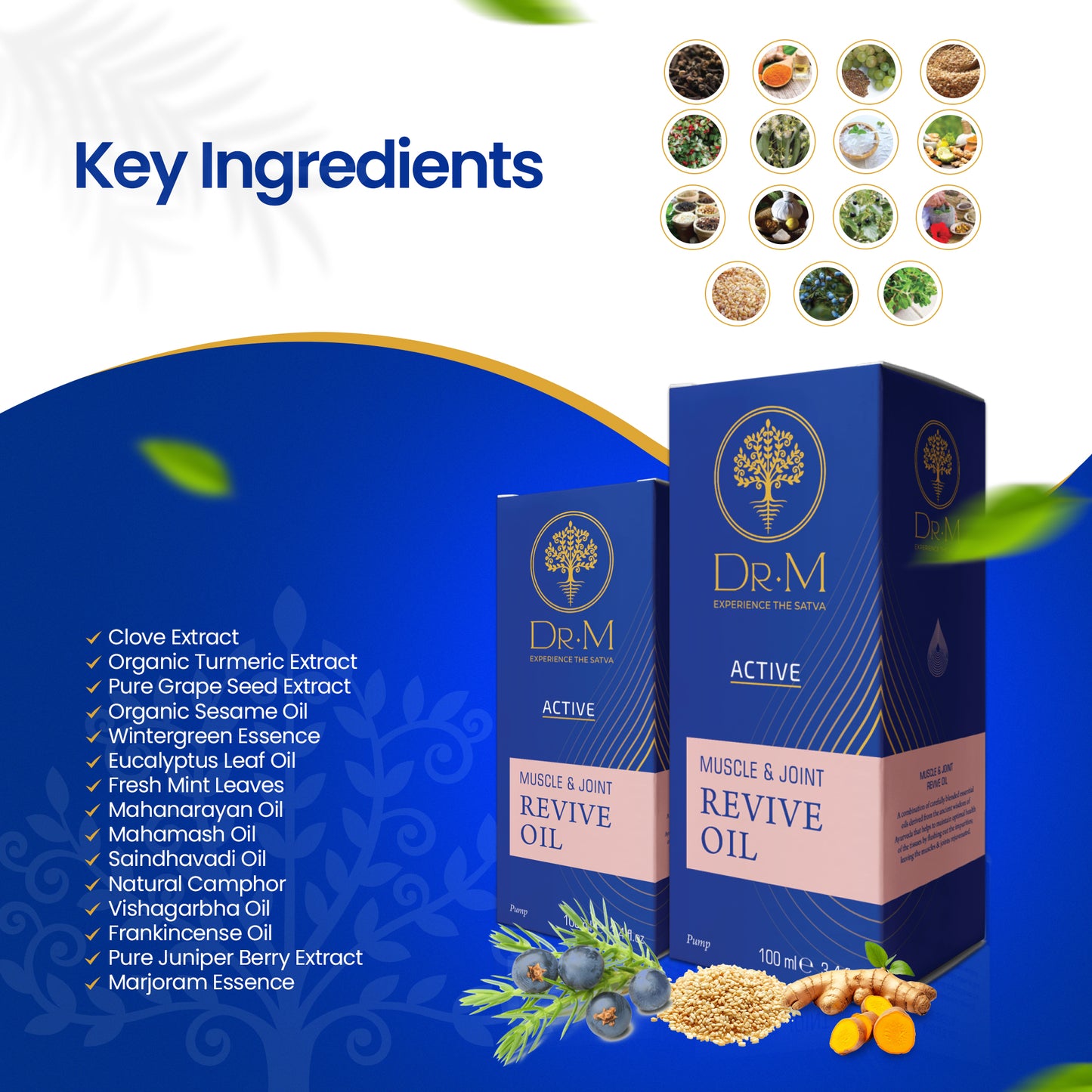 Dr. M Ayurvedic Active Muscle & Joint Triple Pack of 10 ML Each + Relief balm