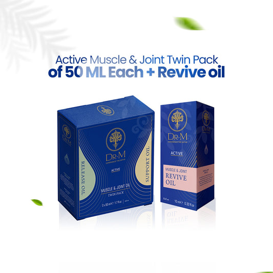 Ayurvedic Active Muscle & Joint Twin Pack of 50 ML Each + Revive oil